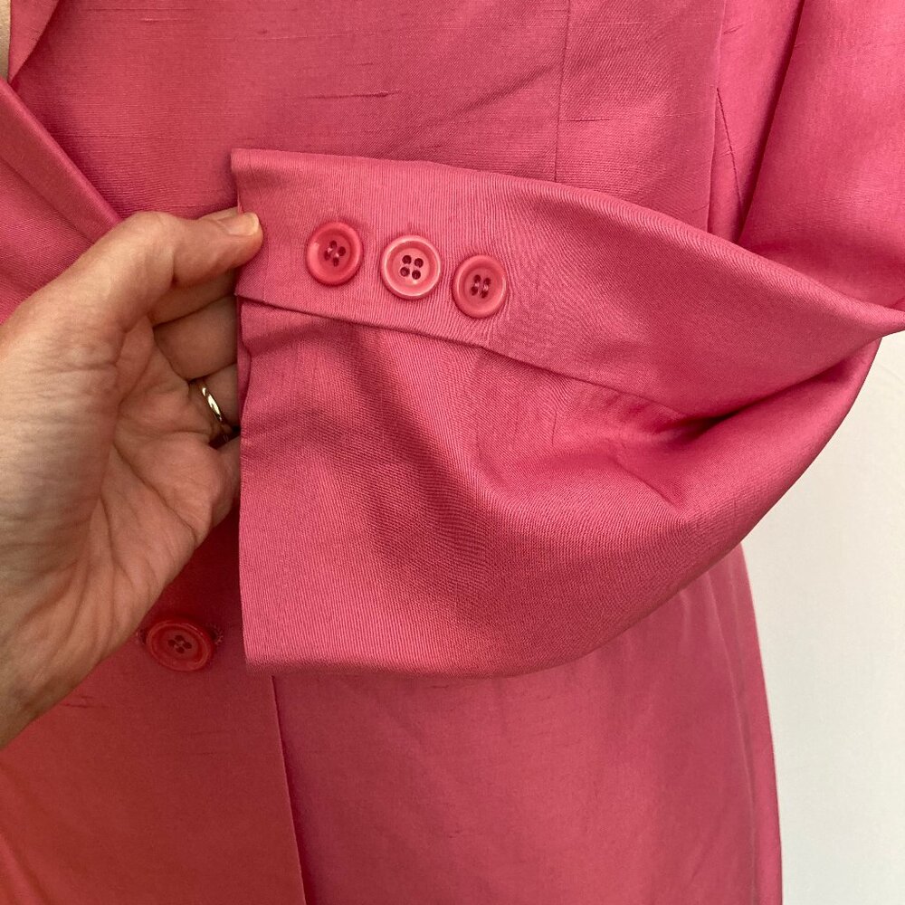 More’lle Lustrous Pink Silk Pant Suit Spring Easter Coords Pastel Contemporary - Picture 9 of 14